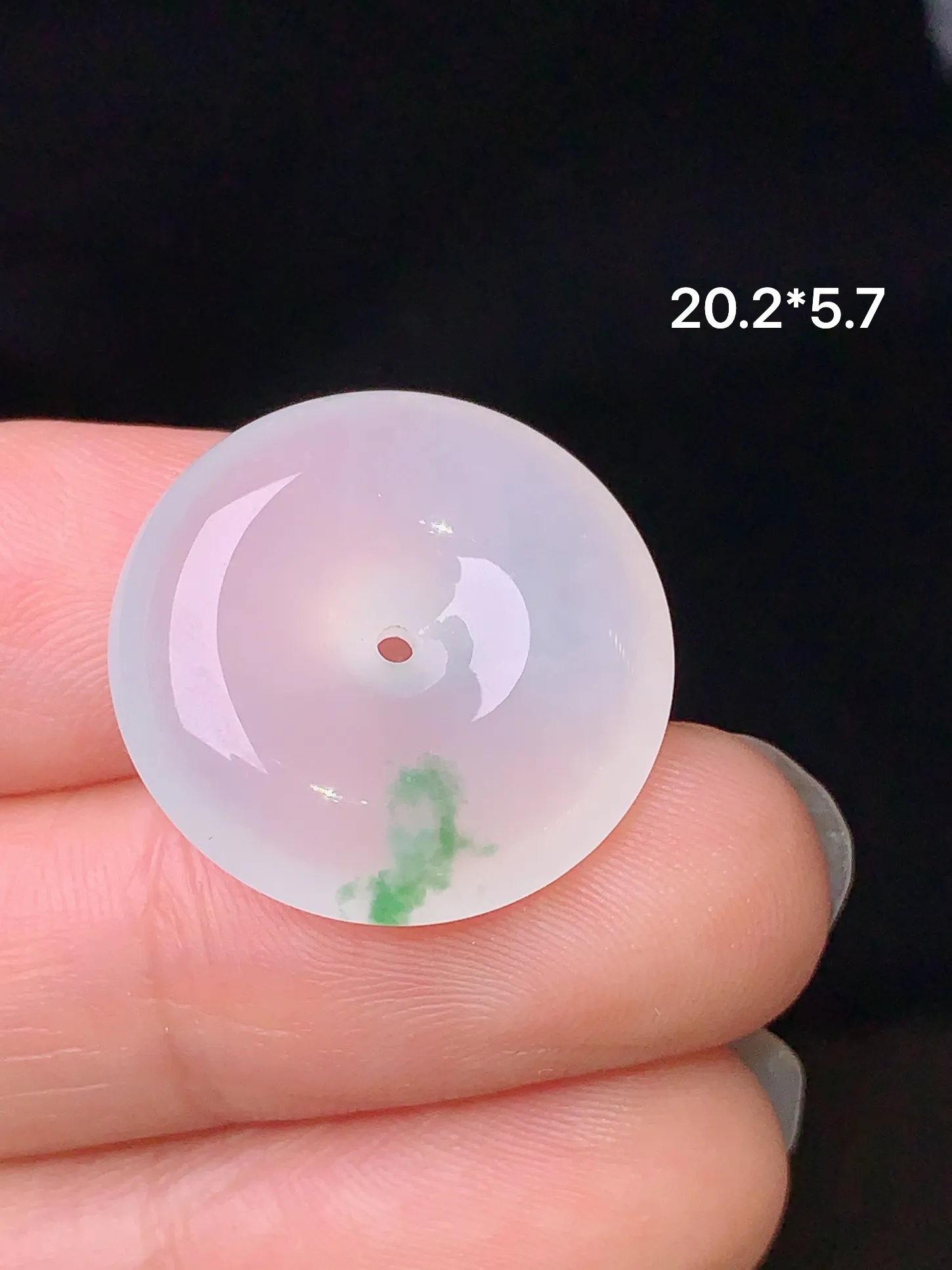 冰种平安扣吊坠 玉质细腻 色泽艳丽 整体尺寸20.2*5.7