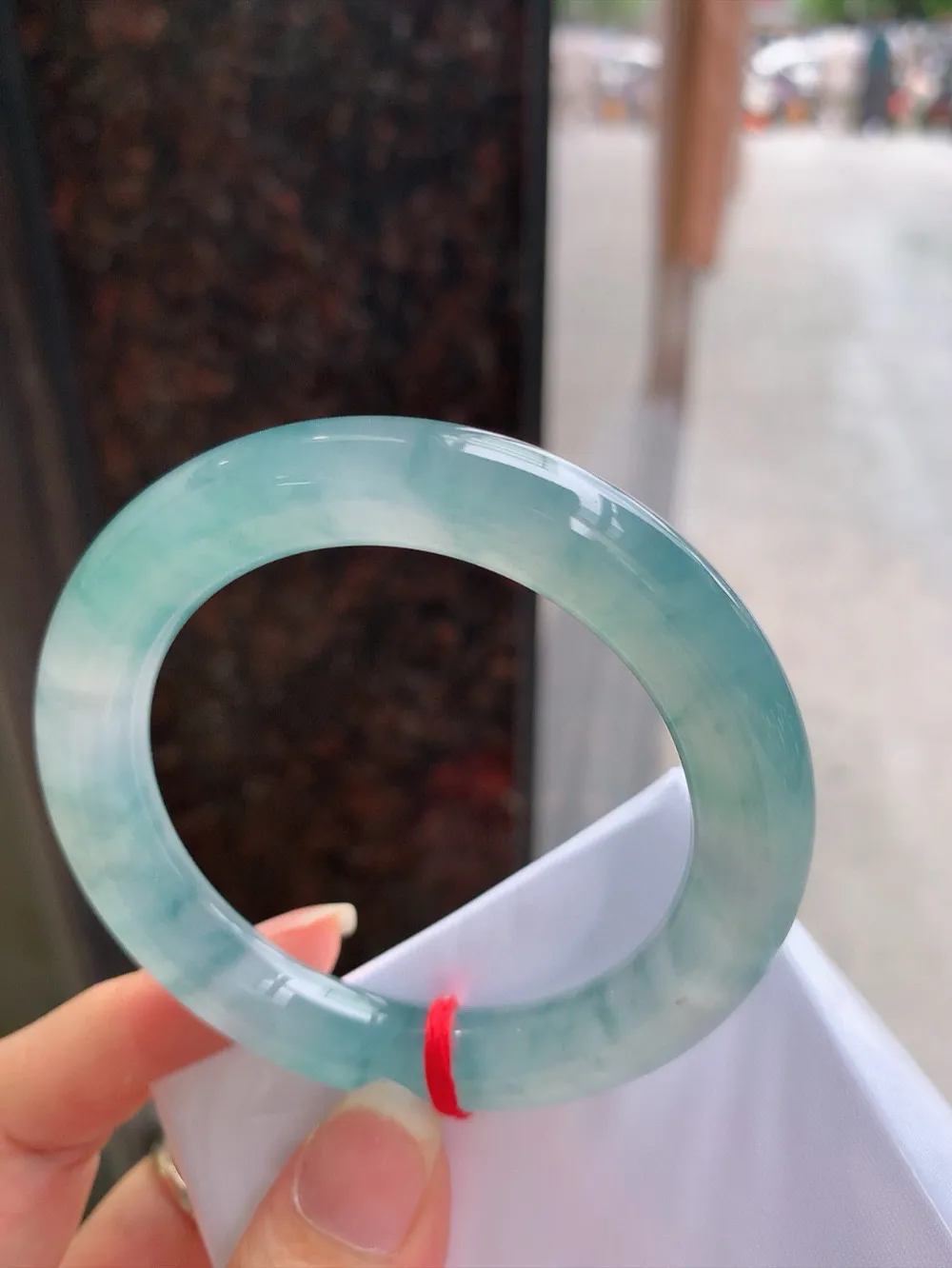 圆条冰玻蓝花 微棉根 尺寸:52.7/10.2 花美 种水好🥰🥰