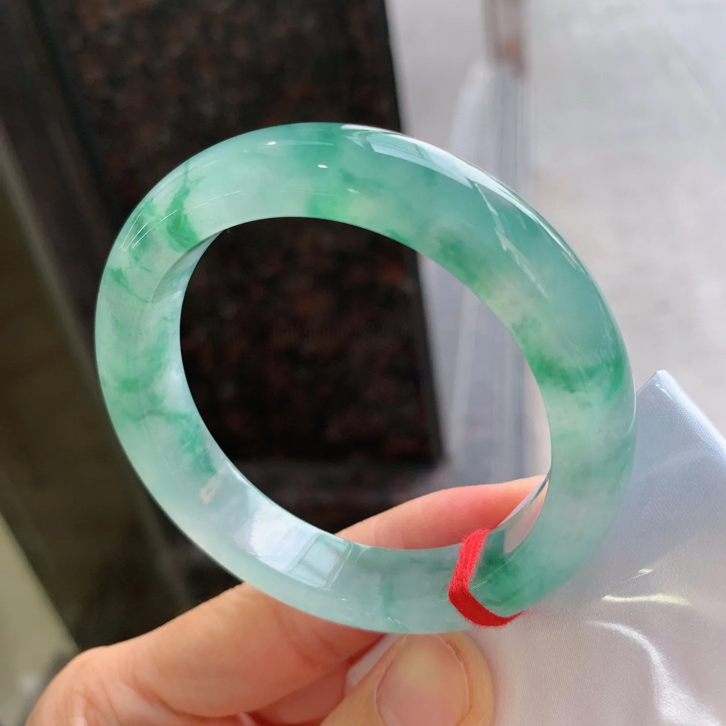 正圈冰飘绿花  尺寸：54/12/8.9mm