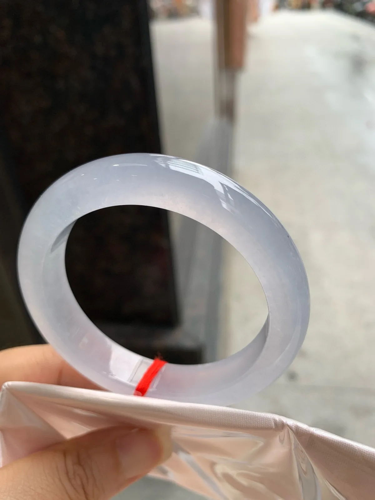 正圈冰玻紫满色 无瑕 尺寸:54.5/12/8.8 种水好