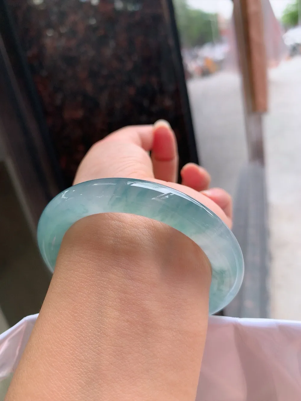 圆条冰玻蓝花 微棉根 尺寸:52.7/10.2 花美 种水好🥰🥰