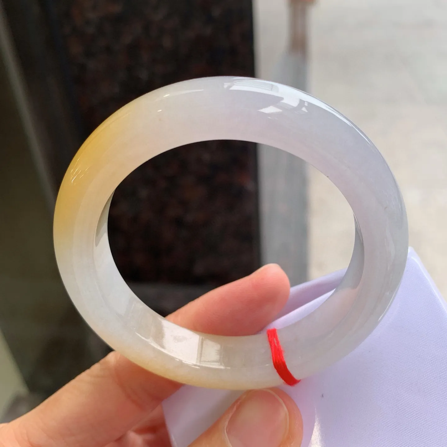 正圈冰黄翡 尺寸：54/12.2/9.5mm