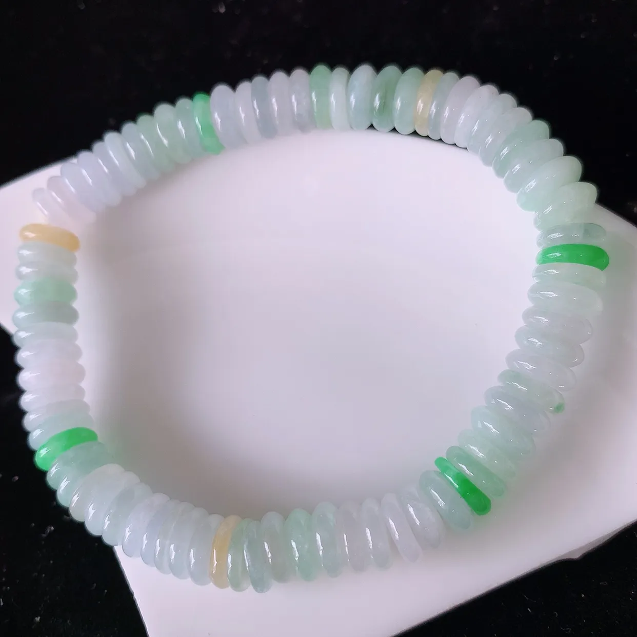 自然光实拍，冰润多宝翡翠手链，多彩翡翠手串，水润秀气，料子细腻，清爽，高档大气，自戴送礼佳品！#002.2取一尺寸7.2-2.2mm