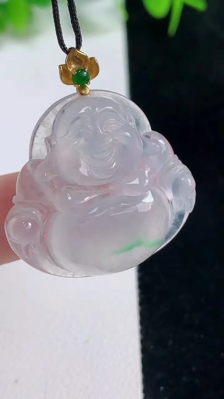 天然A货翡翠佛公吊坠，尺寸28.8-30-5.7，重量:7.95g
10月18日
