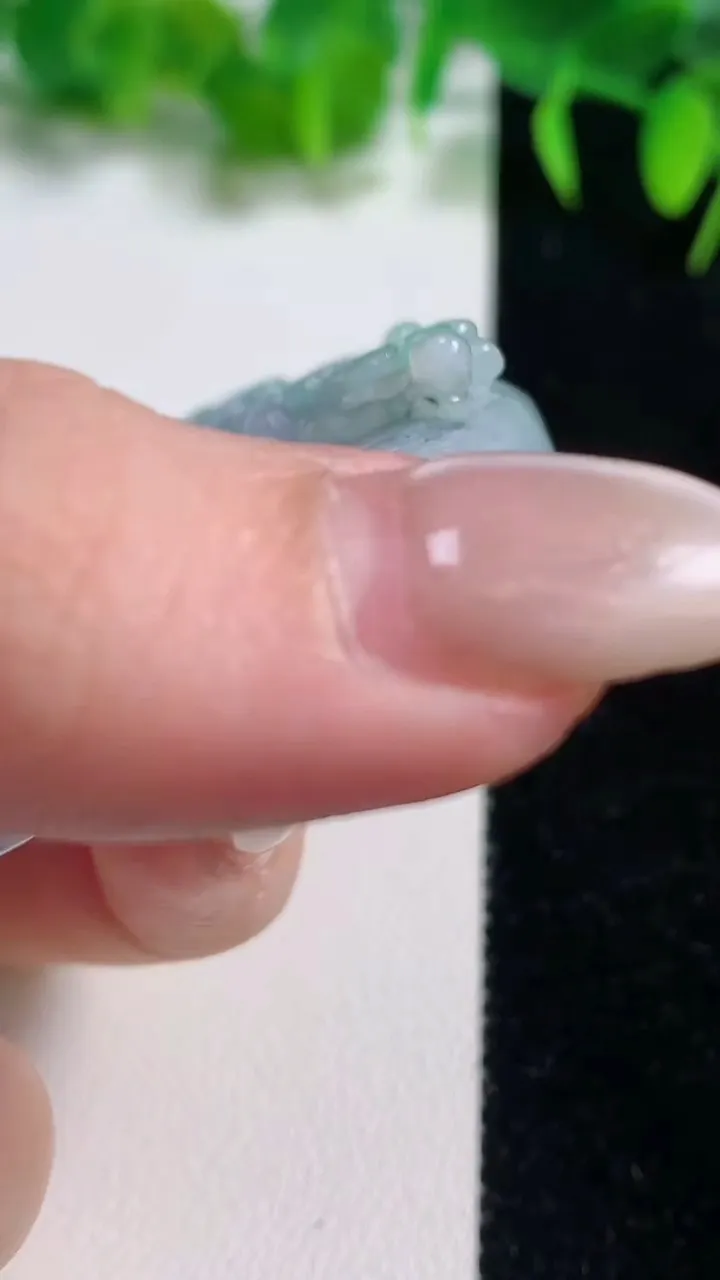 天然A货翡翠春带彩紫罗兰小猫吊坠，尺寸57-12.8，重量:79.44g
10月19日