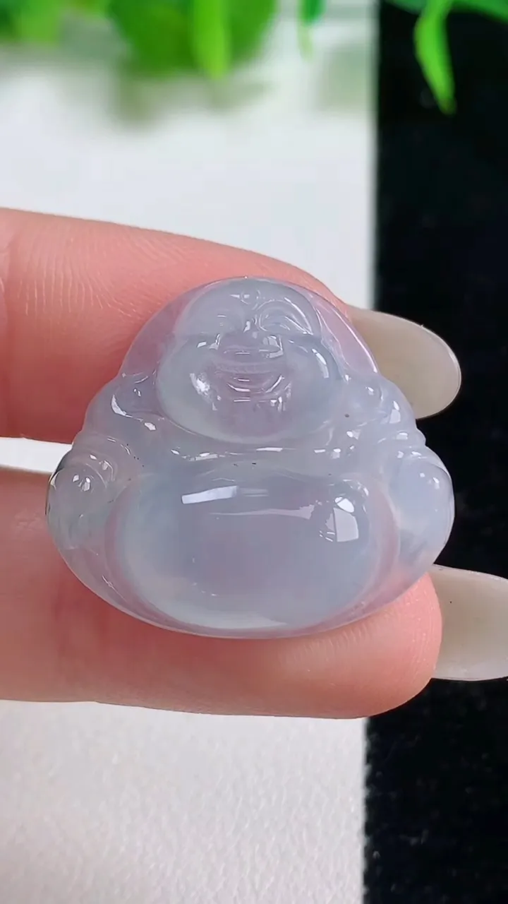 天然A货翡翠冰种紫罗兰佛公吊坠，尺寸23.3-26-5.8，重量:5.23g
10月19日