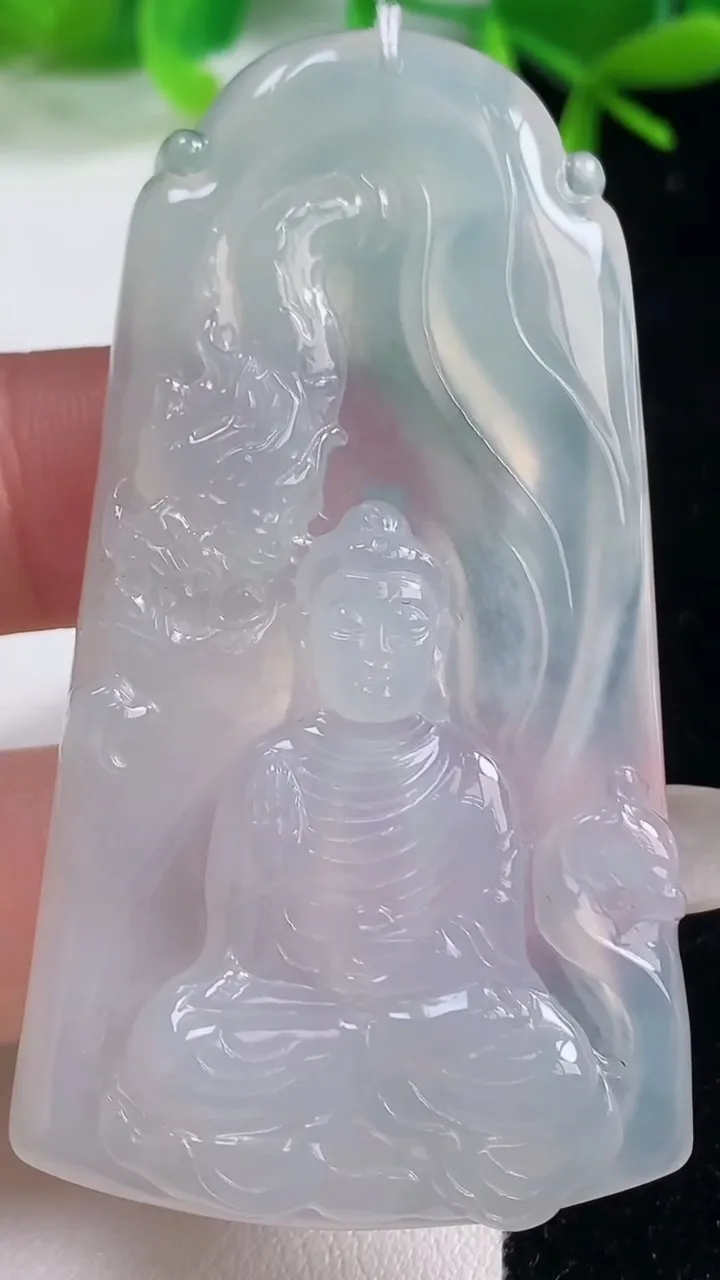 天然A货翡翠种飘花祥龙阿弥陀佛吊坠，尺寸62.8-34.3-5.5，重量:23.00g
10月20日