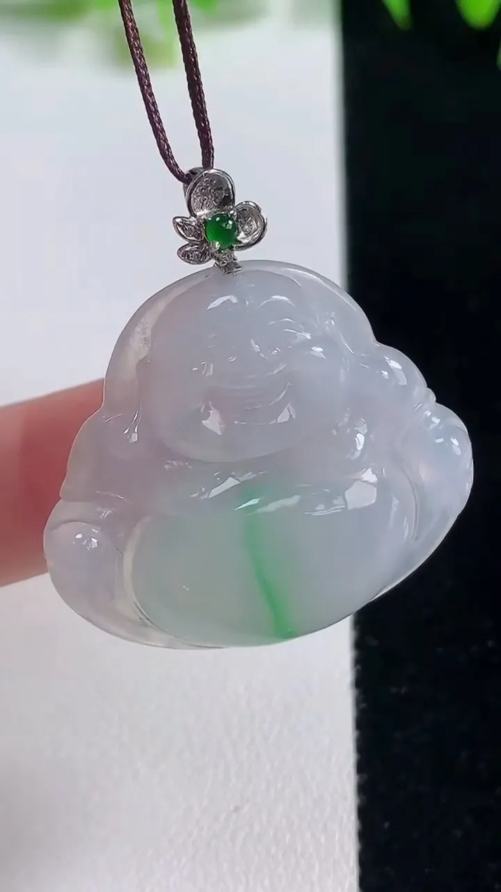 天然A货翡翠佛公吊坠，尺寸29.4-33-6，重量:8.71g
10月21日