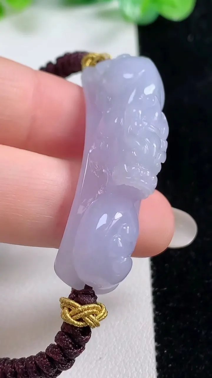 天然A货翡翠紫罗兰貔貅手绳，尺寸45-12.4-12.7，重量:16.95g
10月21日