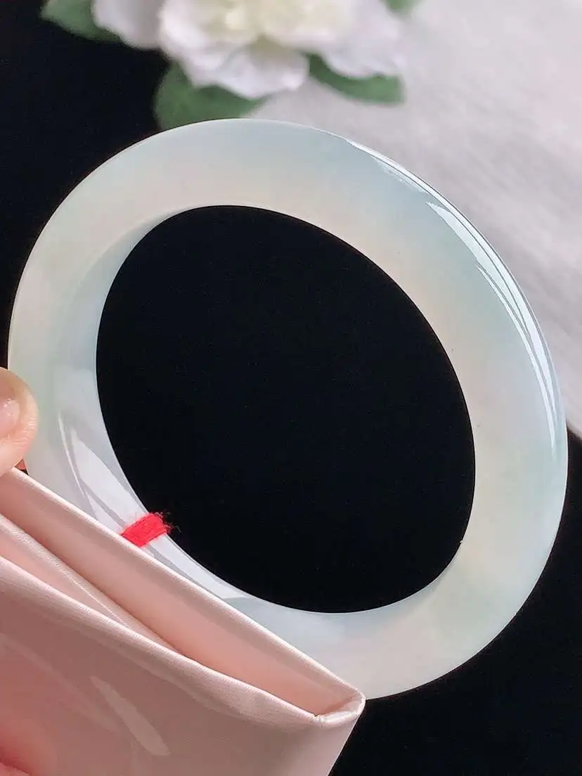 a货翡翠老坑冰种晴水正装正圈手镯56-57圈口  尺寸56.8×11.6×9.8mm  1022