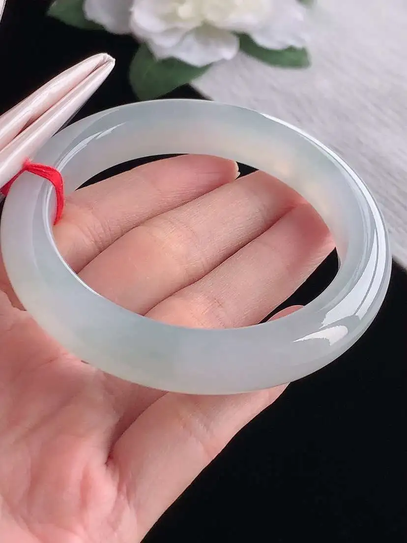 a货翡翠老坑冰种晴水正装正圈手镯56-57圈口  尺寸56.8×11.6×9.8mm  1022