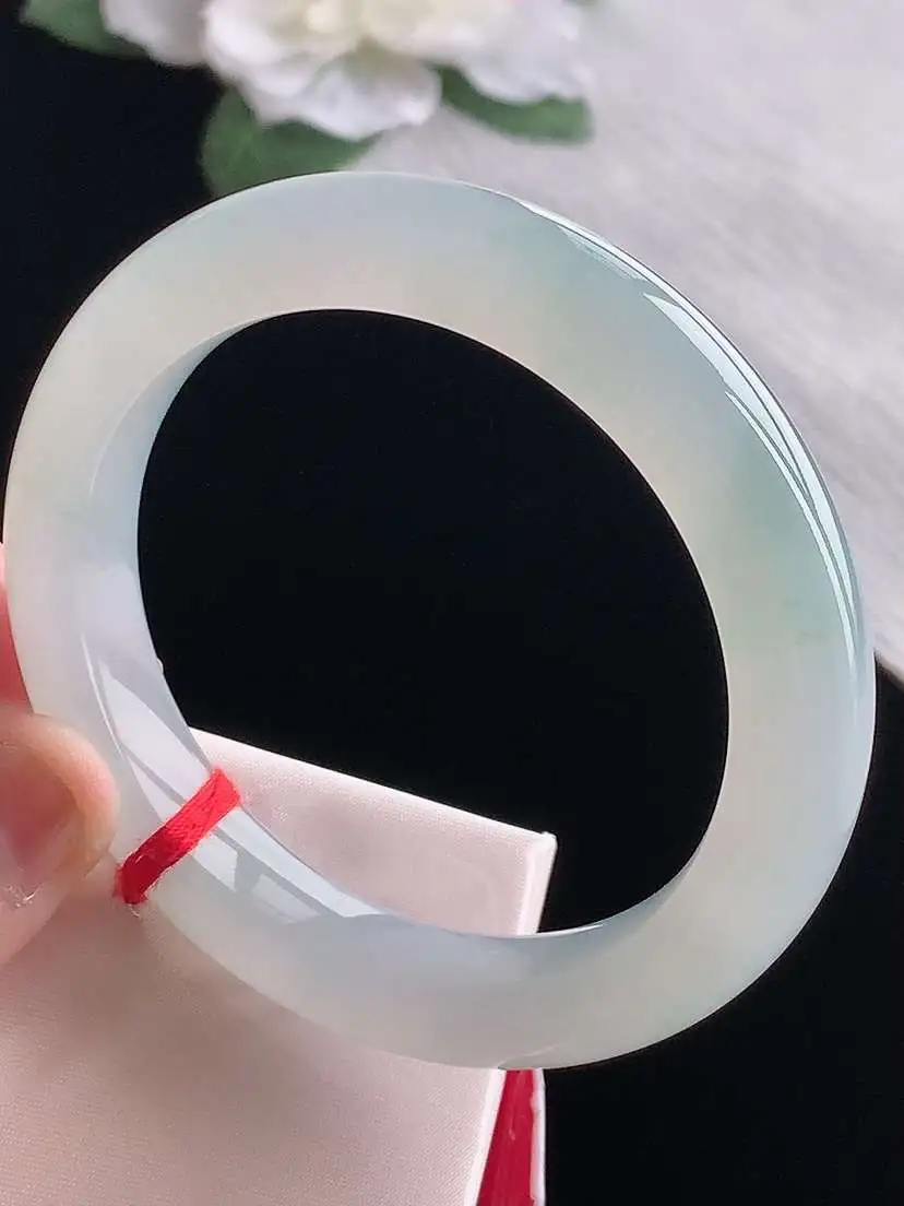 a货翡翠老坑冰种晴水正装正圈手镯56-57圈口  尺寸56.8×11.6×9.8mm  1022