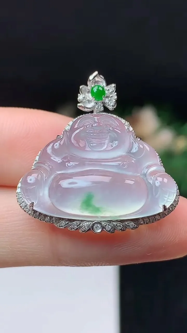 天然A货翡翠佛公吊坠，尺寸27-26.2-8.8裸石16-24.3，重量:5.12g
10月24日