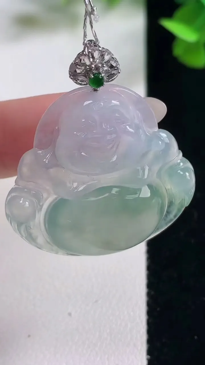 天然A货翡翠佛公吊坠，尺寸32-33-5.6，重量:9.69g
10月27日