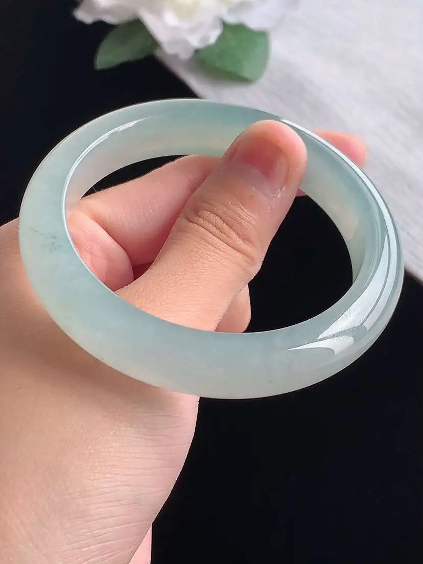 a货翡翠老坑冰种晴水正装正圈手镯55-56圈口  尺寸55.5×11.8×8.3mm 重量55.76g 1029