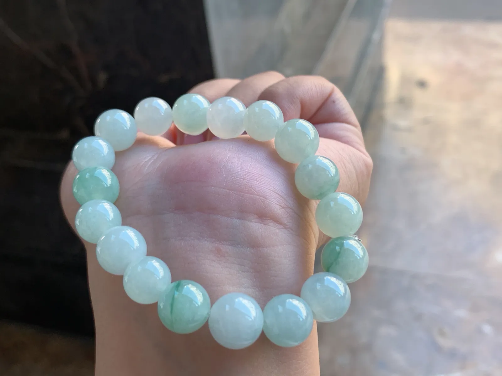 糯冰种飘花手串