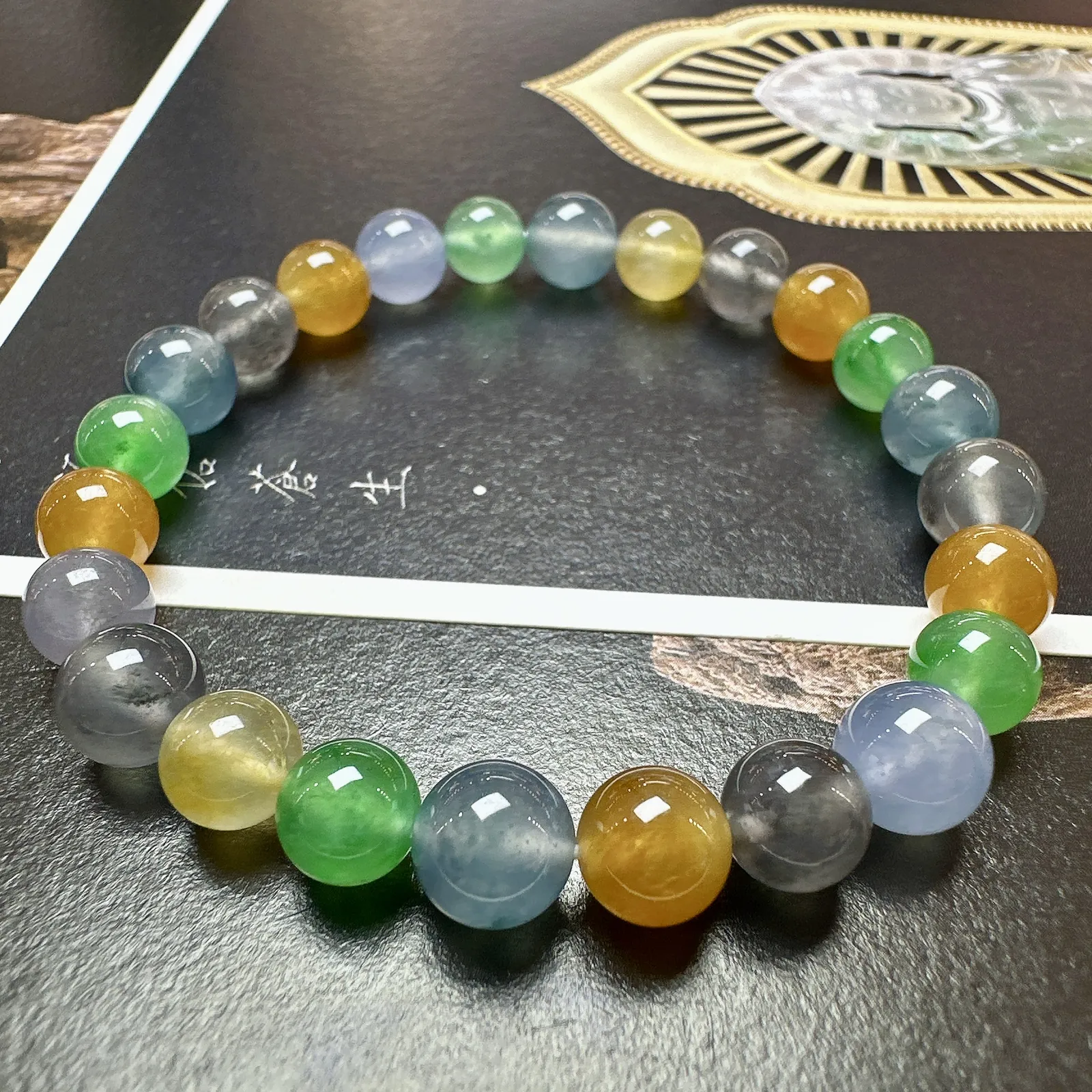 【冰种多宝手串】晶莹多彩的糖果串，多宝手串，颜色丰富，更重要的是种水都很好，性价比很不错，直径6.7-7.6之间