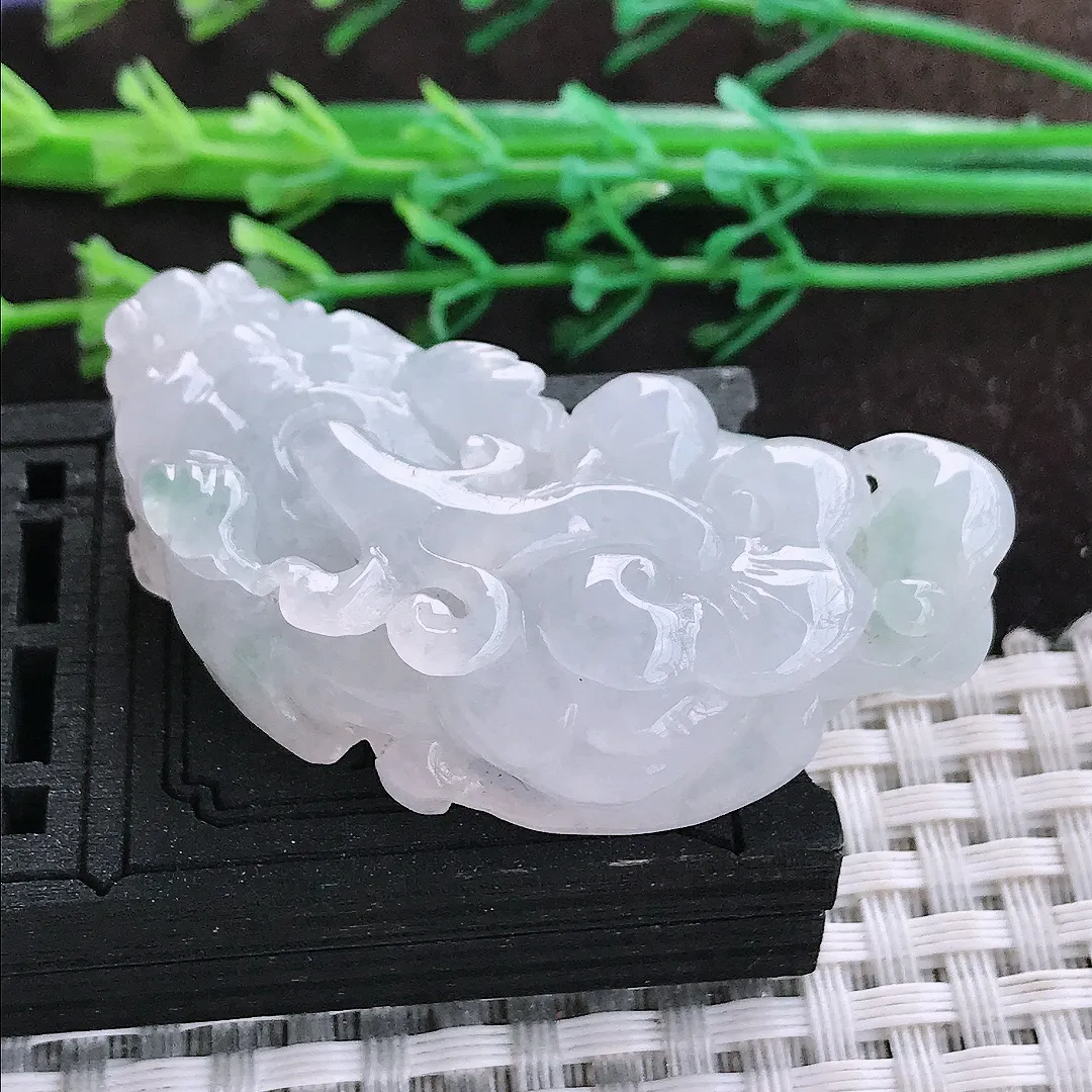自然光51/24.5/12老坑冰胶果冻招财貔貅吊坠翡翠玉坠挂件