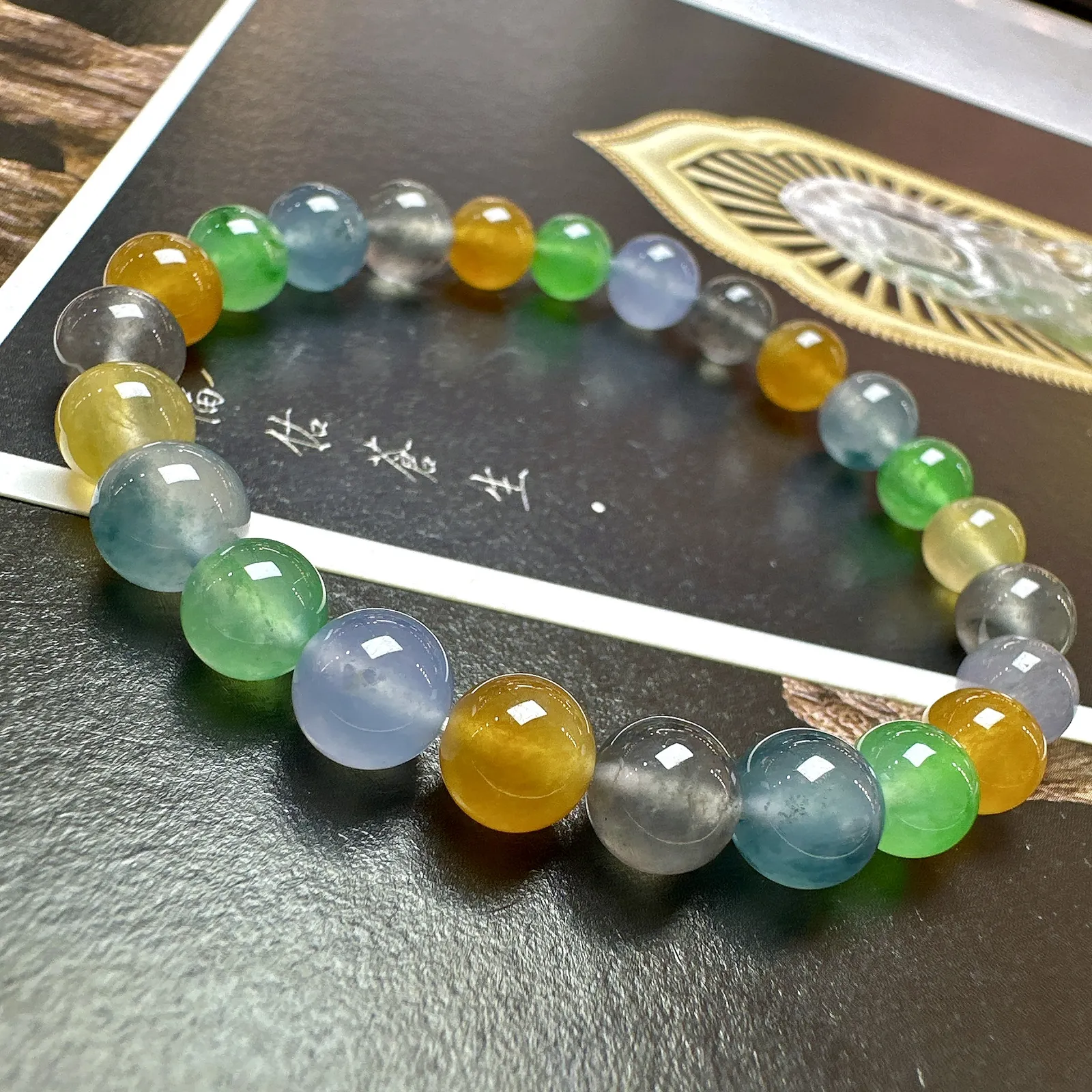 【冰种多宝手串】晶莹多彩的糖果串，多宝手串，颜色丰富，更重要的是种水都很好，性价比很不错，直径6.7-7.6之间