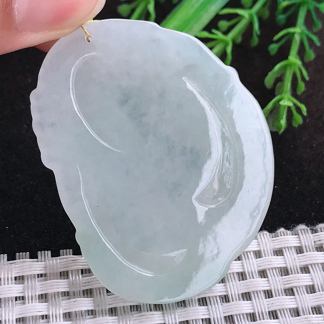 自然光53/41/6.5老坑秀气冰润阿弥陀佛吊坠翡翠玉佛挂件