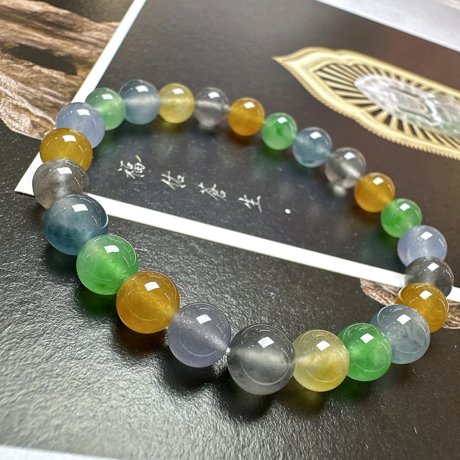 【冰种多宝手串】晶莹多彩的糖果串，多宝手串，颜色丰富，更重要的是种水都很好，性价比很不错，直径6.7-7.6之间
