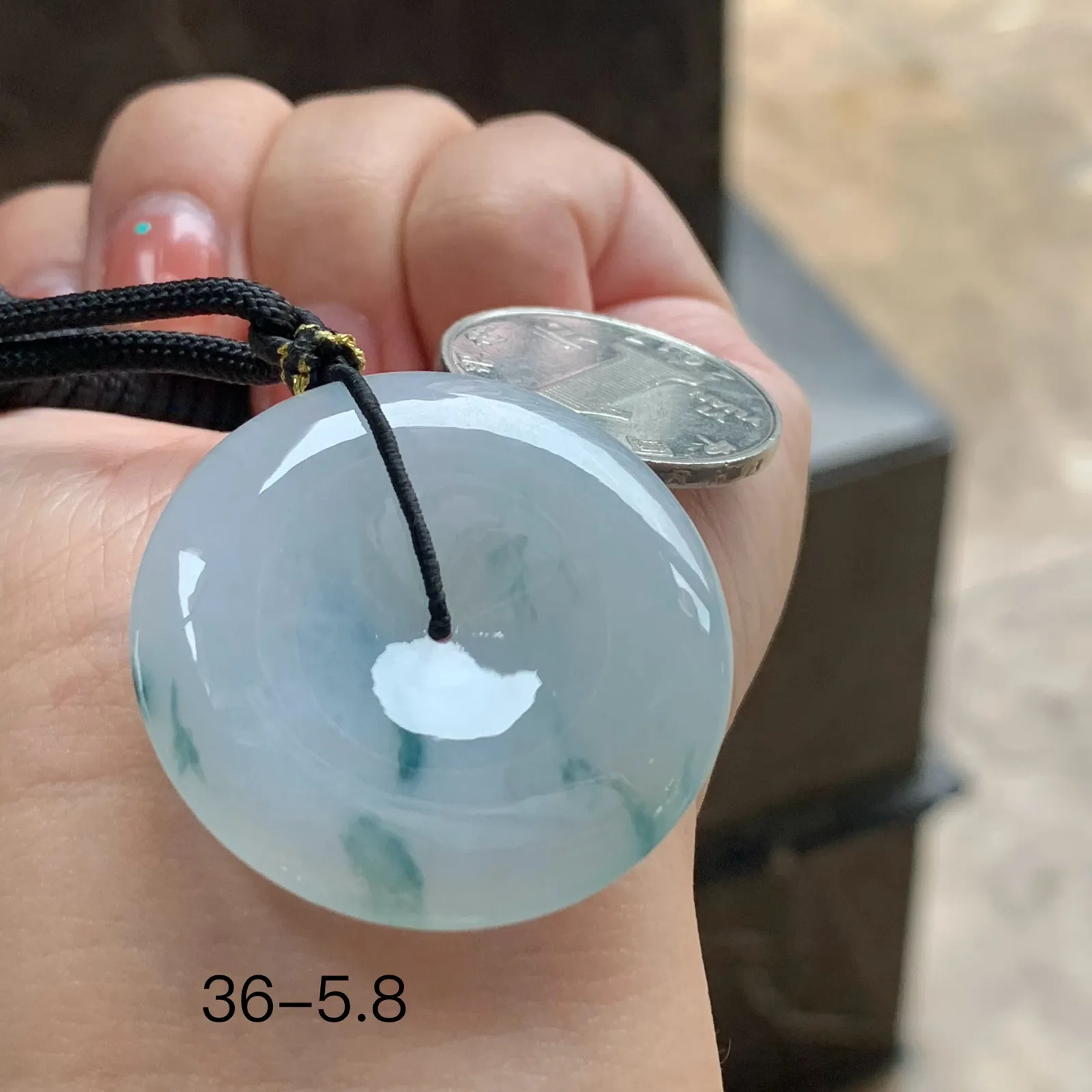 糯冰种飘花平安扣