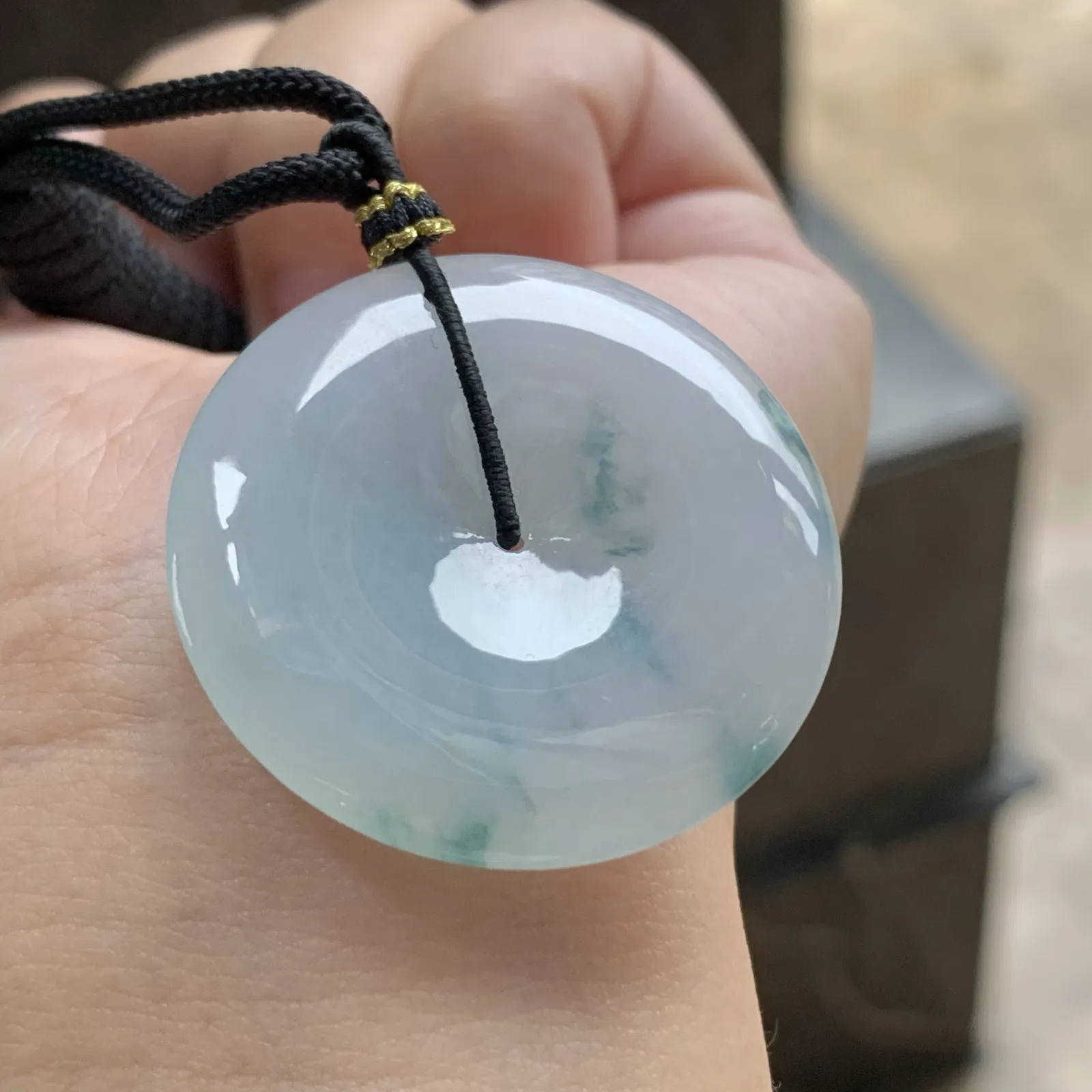 糯冰种飘花平安扣
