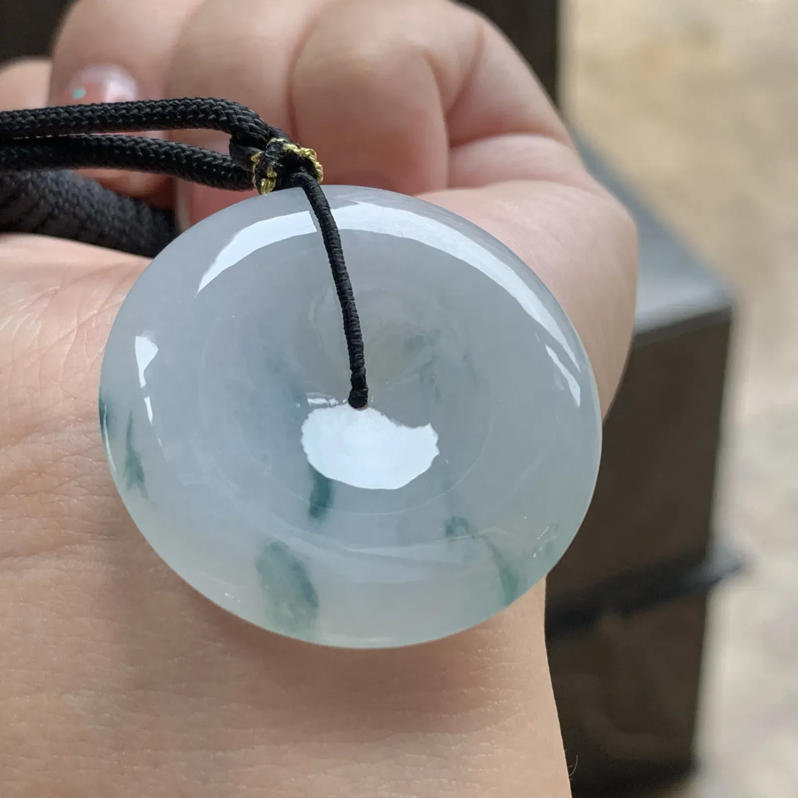 糯冰种飘花平安扣