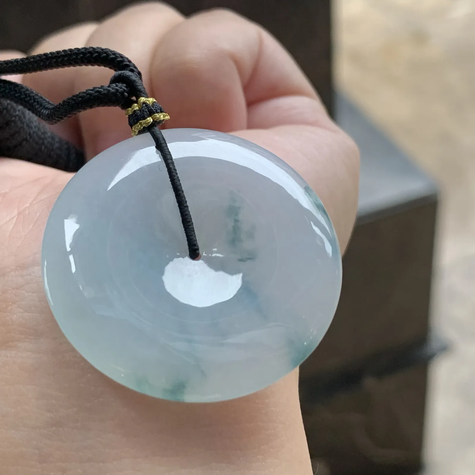 糯冰种飘花平安扣
