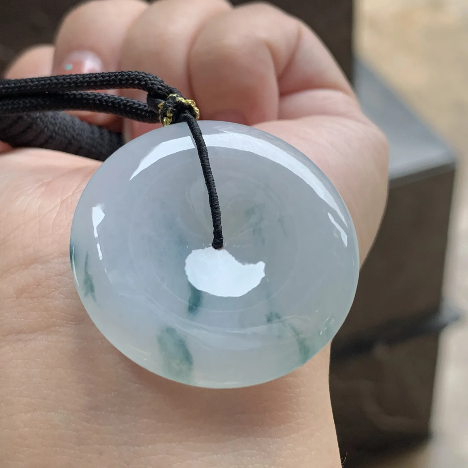 糯冰种飘花平安扣