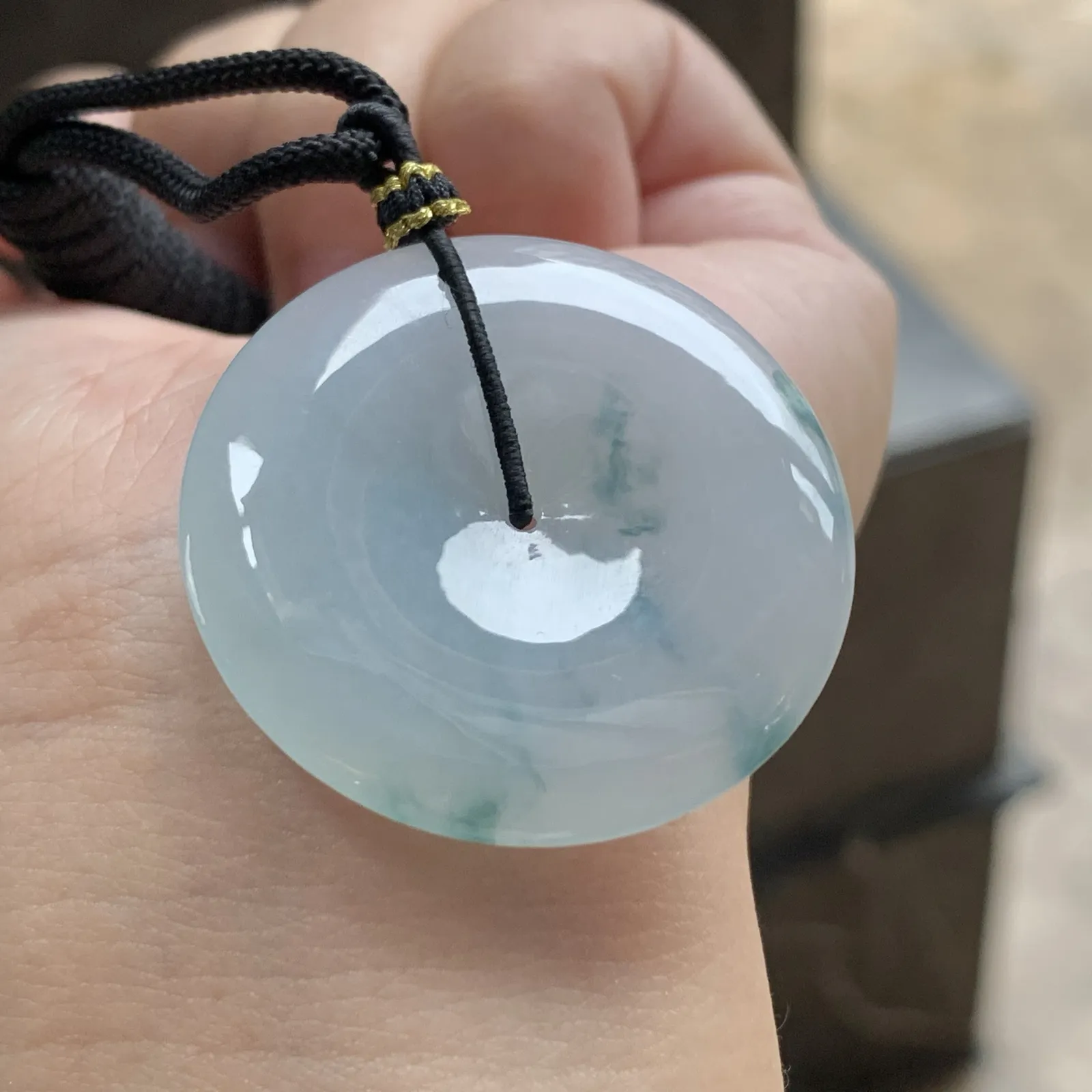 糯冰种飘花平安扣