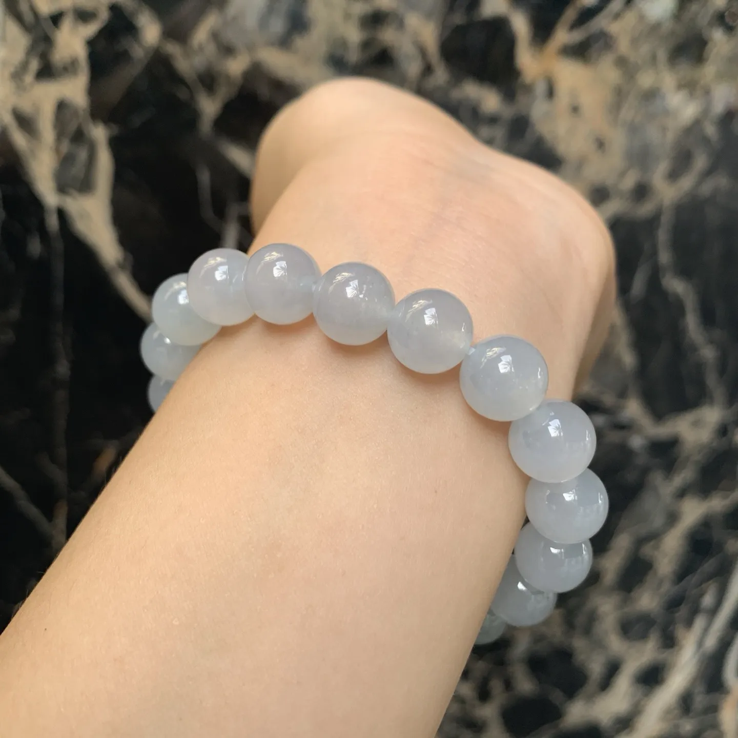 冰糯种佛珠手串