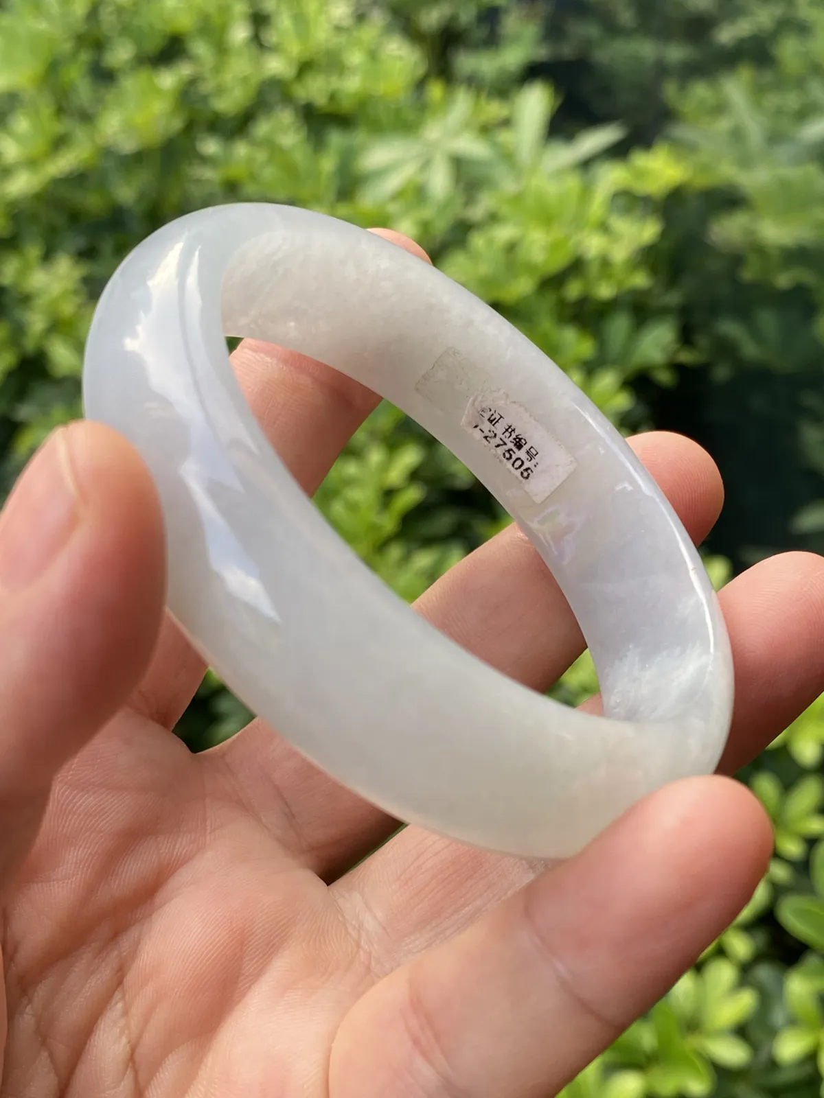 推荐【58.8圈冰糯白月光镯】58.8*16*7.6，水润冰透，细腻，种水好，无裂，天然石纹，性价比超高～～