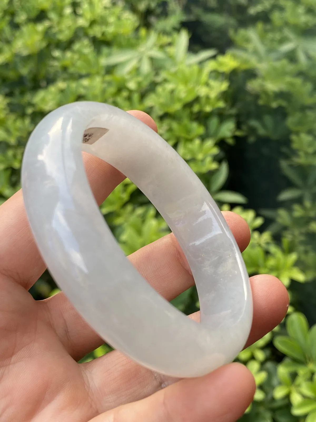 推荐【58.8圈冰糯白月光镯】58.8*16*7.6，水润冰透，细腻，种水好，无裂，天然石纹，性价比超高～～