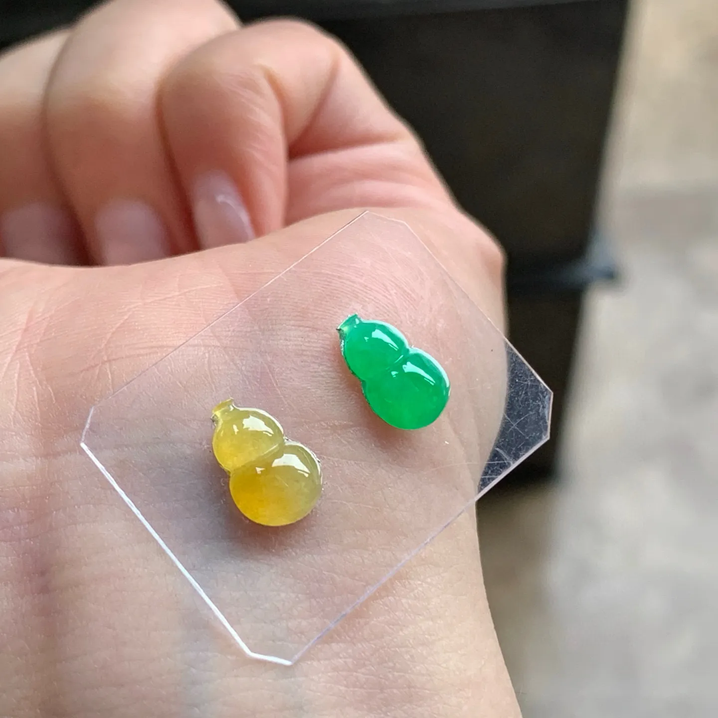 黄加绿葫芦一对^_^清新 细腻 水润 尺寸10
