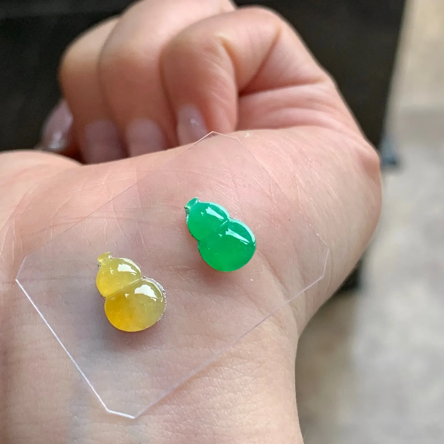 黄加绿葫芦一对^_^清新 细腻 水润 尺寸10