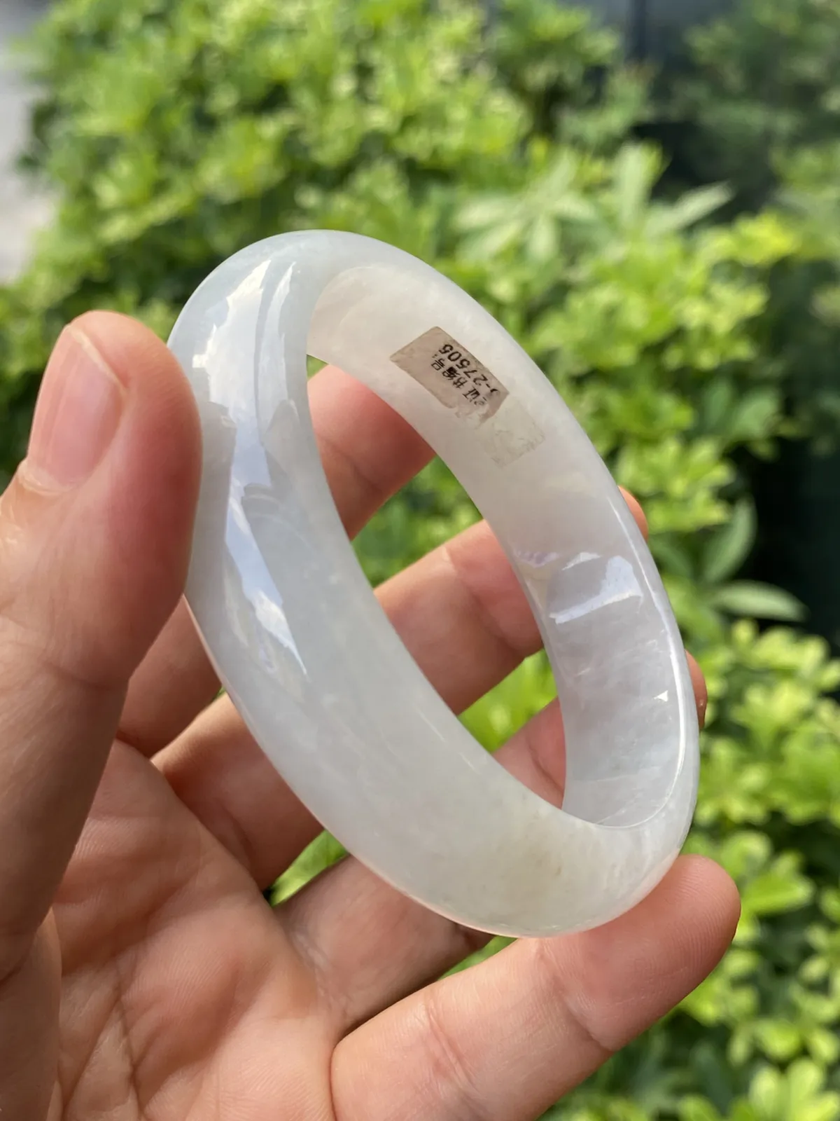 推荐【58.8圈冰糯白月光镯】58.8*16*7.6，水润冰透，细腻，种水好，无裂，天然石纹，性价比超高～～