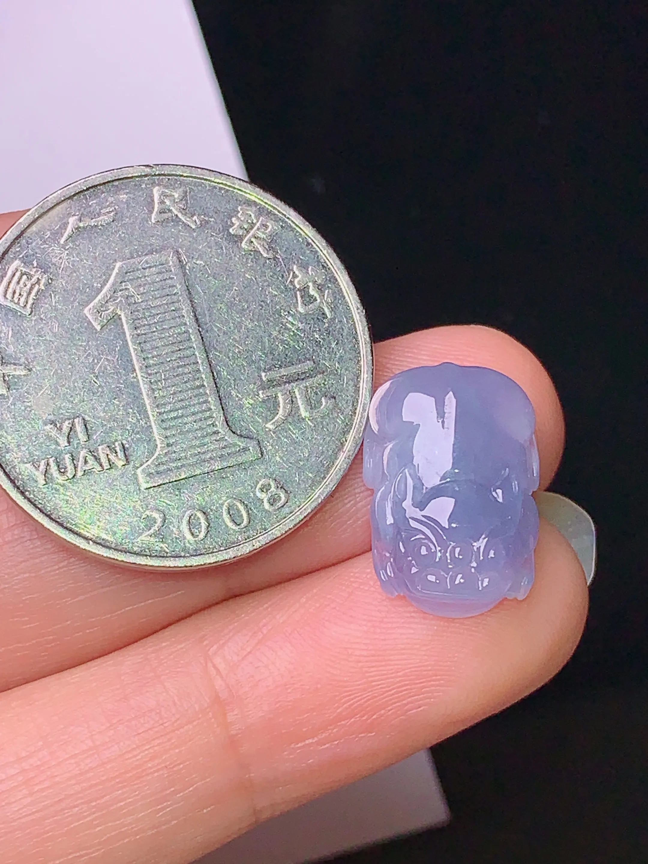 镶嵌款 紫罗兰貔貅 玉质细腻 色泽艳丽 整体尺寸15.3*10.7*5.8
