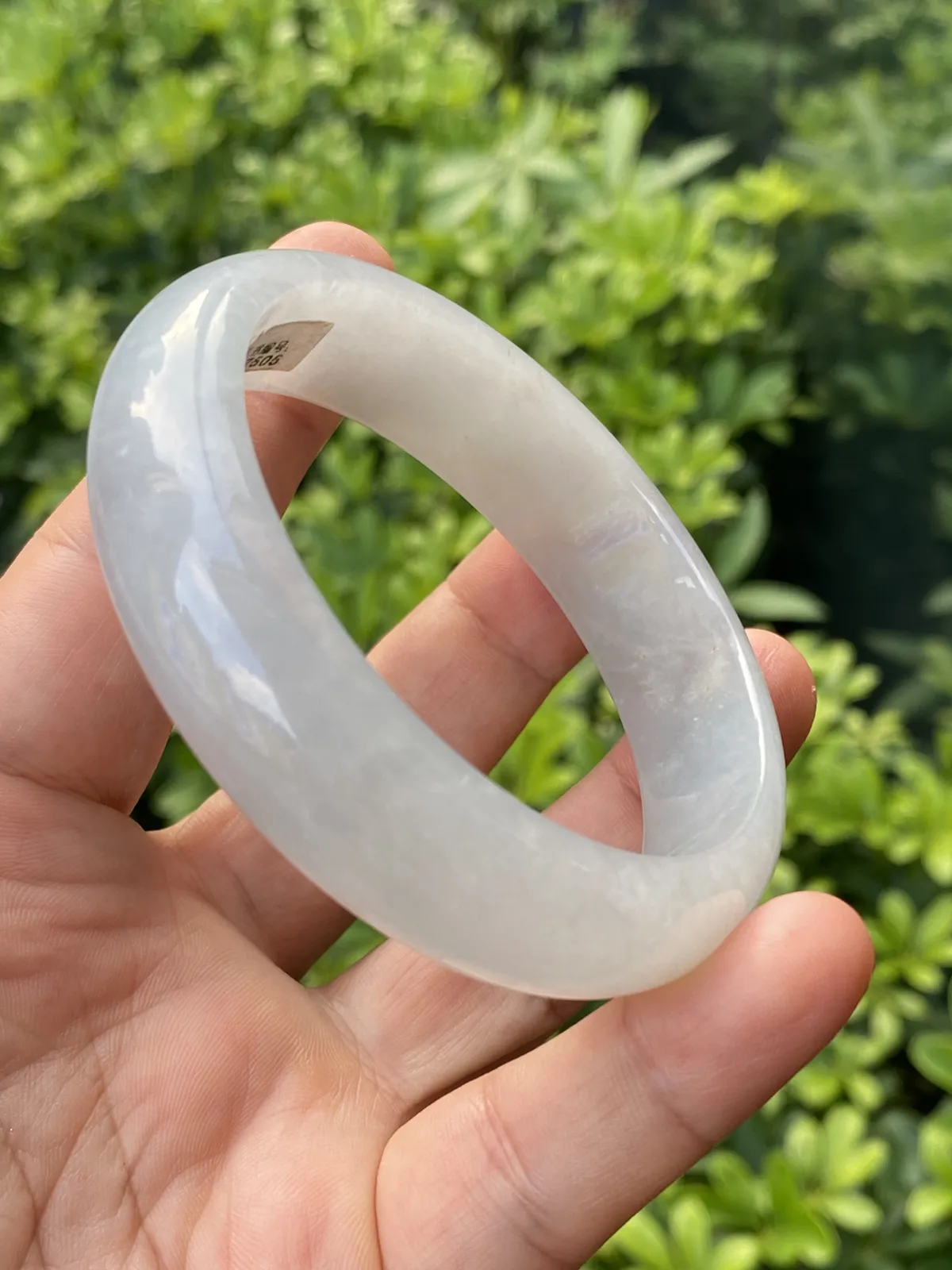 推荐【58.8圈冰糯白月光镯】58.8*16*7.6，水润冰透，细腻，种水好，无裂，天然石纹，性价比超高～～
