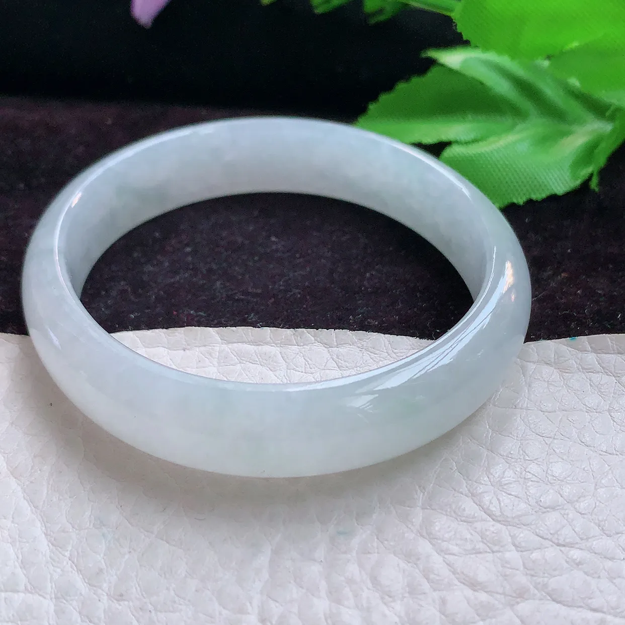 jx实拍57*50*12*6贵妃镯 缅甸翡翠A货冰纯清秀蛋形玉手镯玉手环