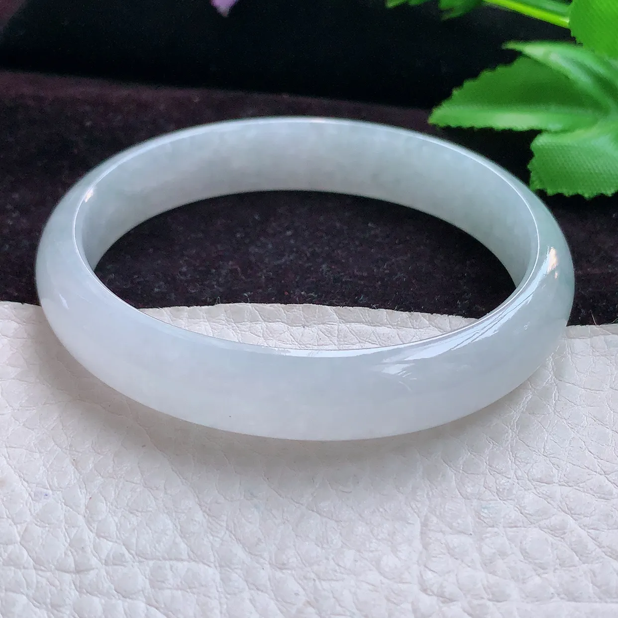 jx实拍57*50*12*6贵妃镯 缅甸翡翠A货冰纯清秀蛋形玉手镯玉手环
