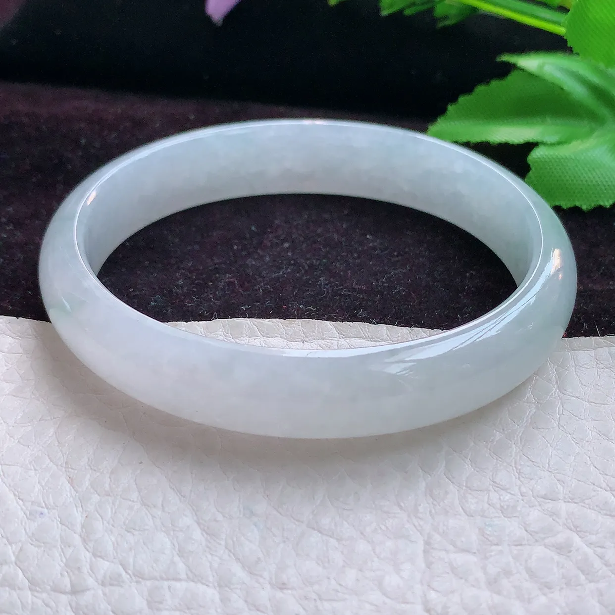 jx实拍57*50*12*6贵妃镯 缅甸翡翠A货冰纯清秀蛋形玉手镯玉手环