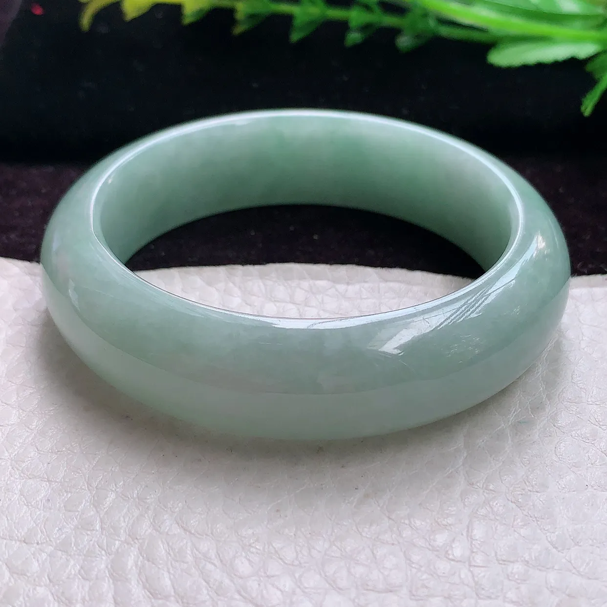z实拍54.5*15.3*8.2轮胎镯 满绿缅甸翡翠玉手镯 珠宝玉手环