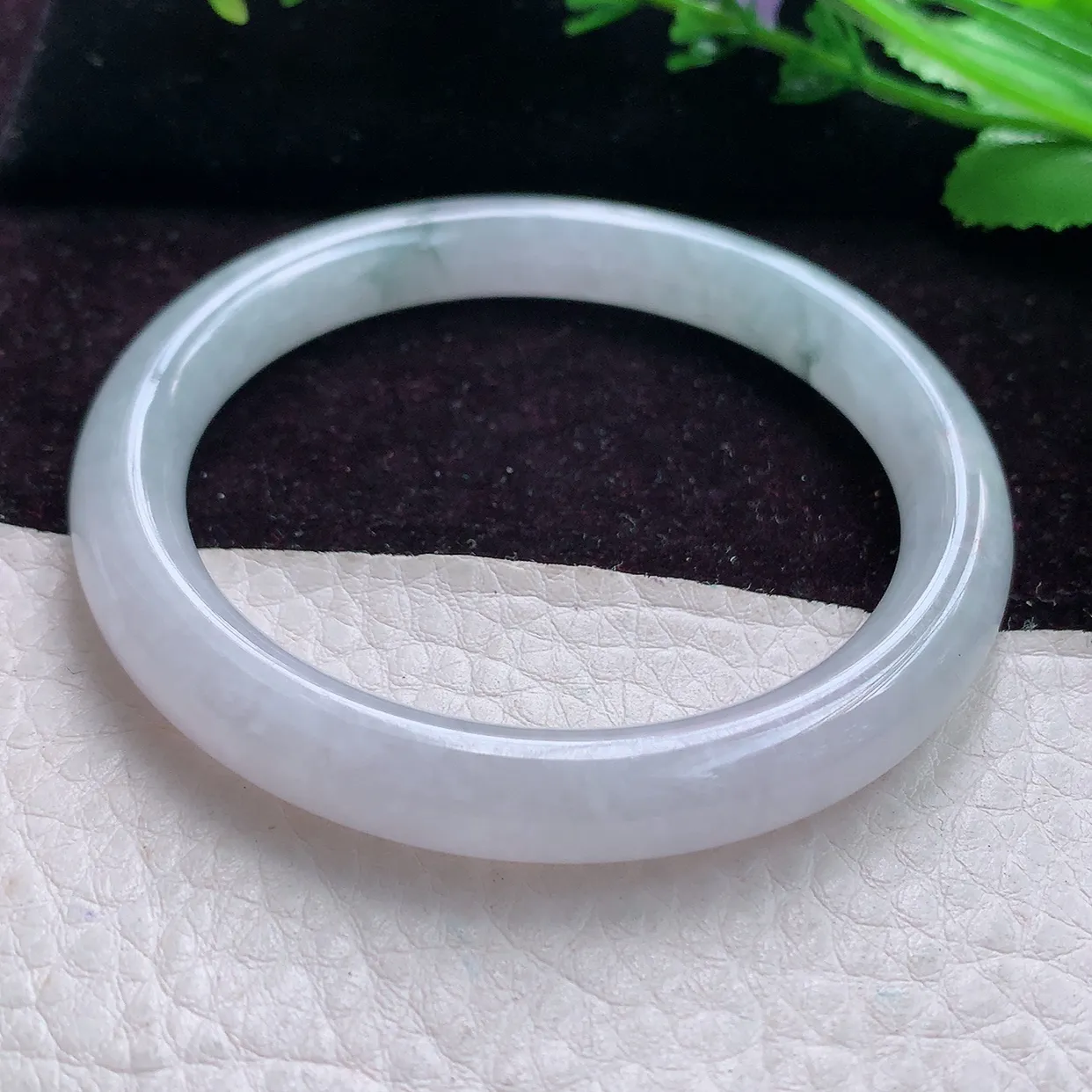 jxn实拍53*8.4*8美人镯 飘花秀气圆条缅甸翡翠玉手镯 珠宝玉手环