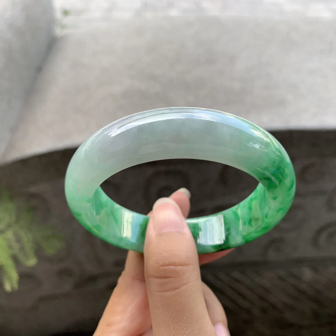 圈口55-14.3-8.8 【辣阳绿正圈手镯】正圈55 56可戴