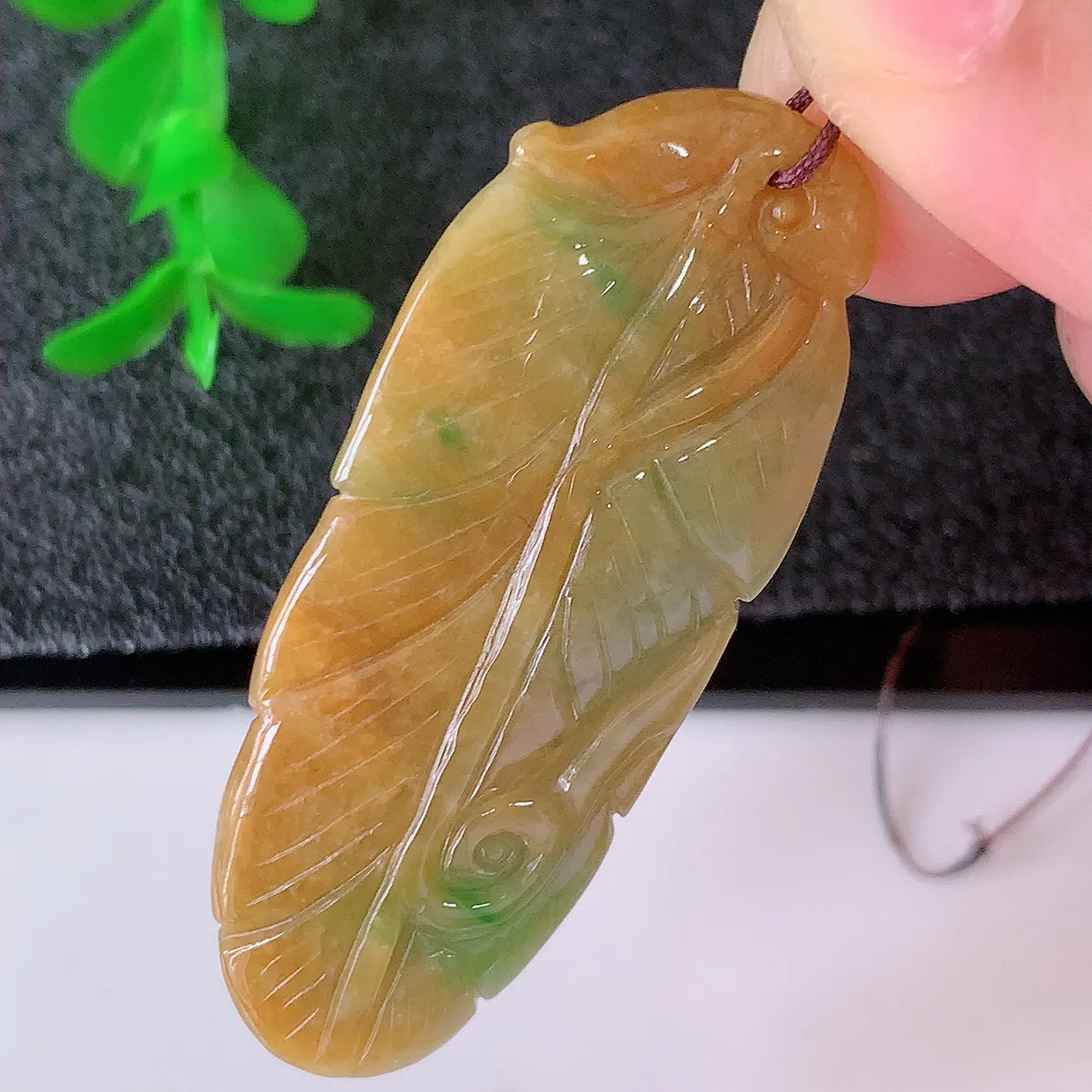 自然光实拍，冰润黄加绿翡翠生肖猴子吊坠，种老水足，雕工精湛 ，寓意美好，佩戴时尚出众！#05.10
