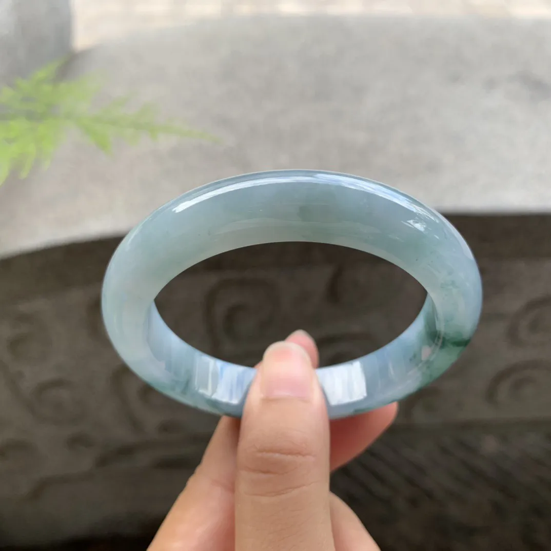 圈口54.4-11.4-8.8 【紫底飘花正圈手镯】正圈54 55可戴
