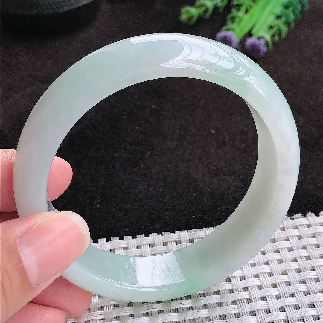 自然光59/16/8.2老坑温润水灵轮胎手镯玉镯子美人镯手环