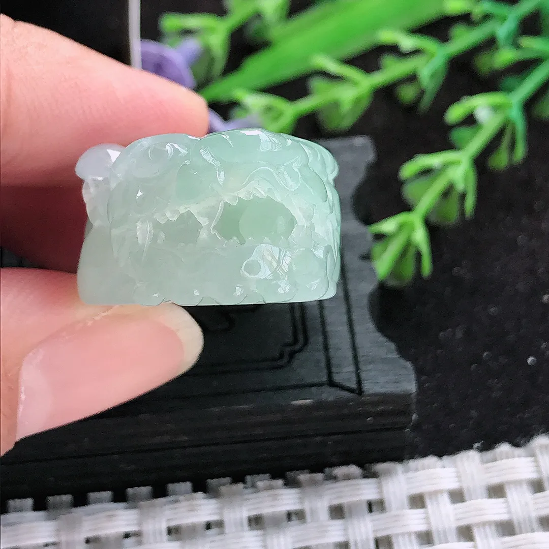 自然光44/23.3/13.6老坑冰胶水灵冰晴口含珠貔貅挂件翡翠玉吊坠百搭