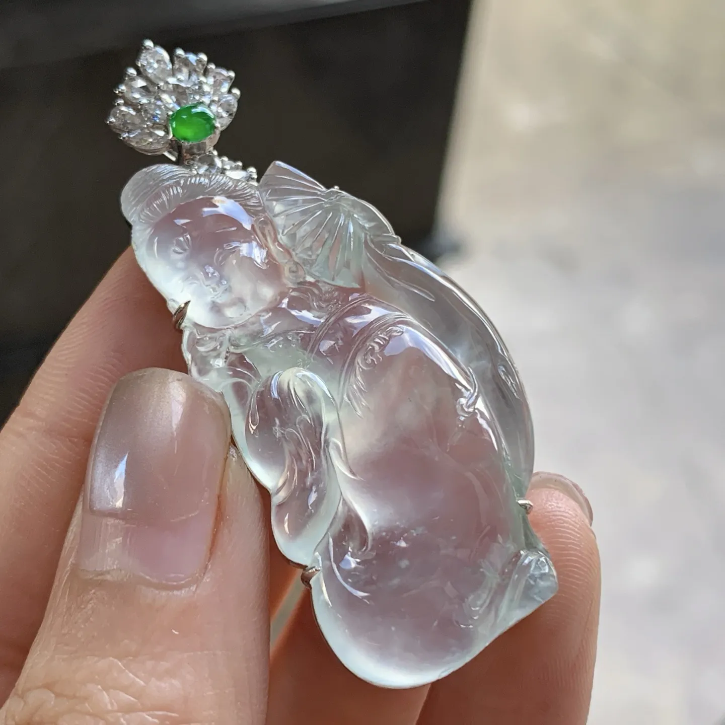 金钻镶嵌高冰仙女飞天^_^🧚‍️ 透亮荧光十足 冰透